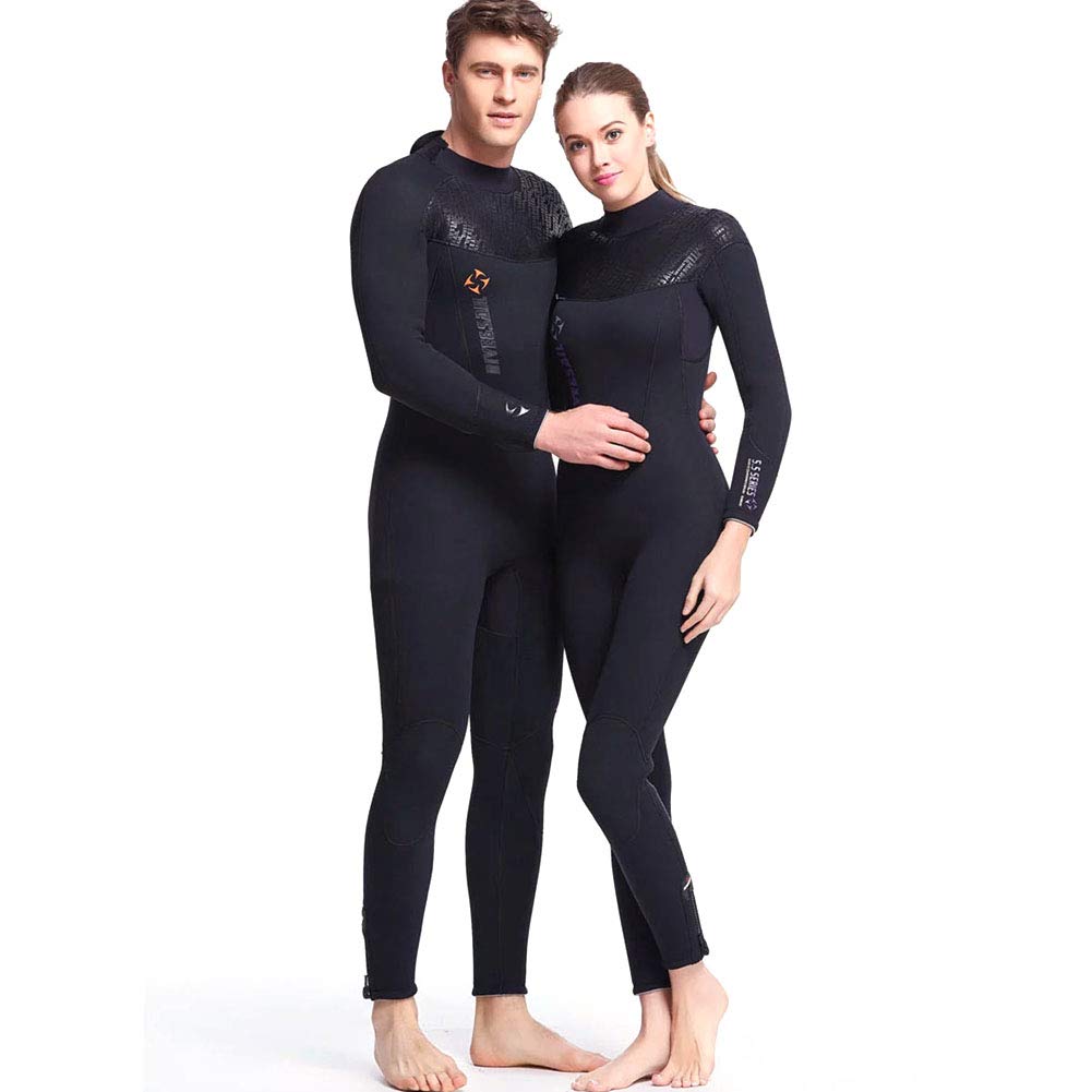 Muta elastica da 5 mm, in neopren, per snorkeling, a maniche lunghe, per uomo, donna, sport, vela, surf, A, XXXL