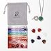 Raicegs Heart Shaped Crystals and Healing Stones 7 Chakra Crystal Necklace 0.8 inch Heart Gemstones Natural Stones Necklaces for Women Spiritual Gift for Women Teen Gir