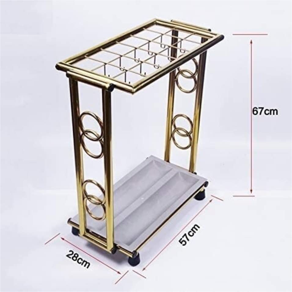 Porte-parapluie en acier inoxydable et bac rangement intérieur - 3