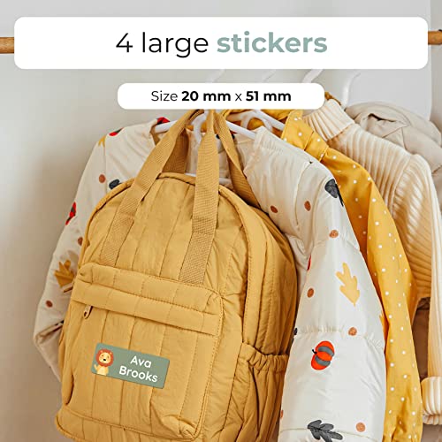 Name Labels Set For Daycare, Clothes & Items (50), No-Iron Labels, Washable And Personalized Kids Name Stickers, Stick On Tags School In Various Sizes - White #TOP4