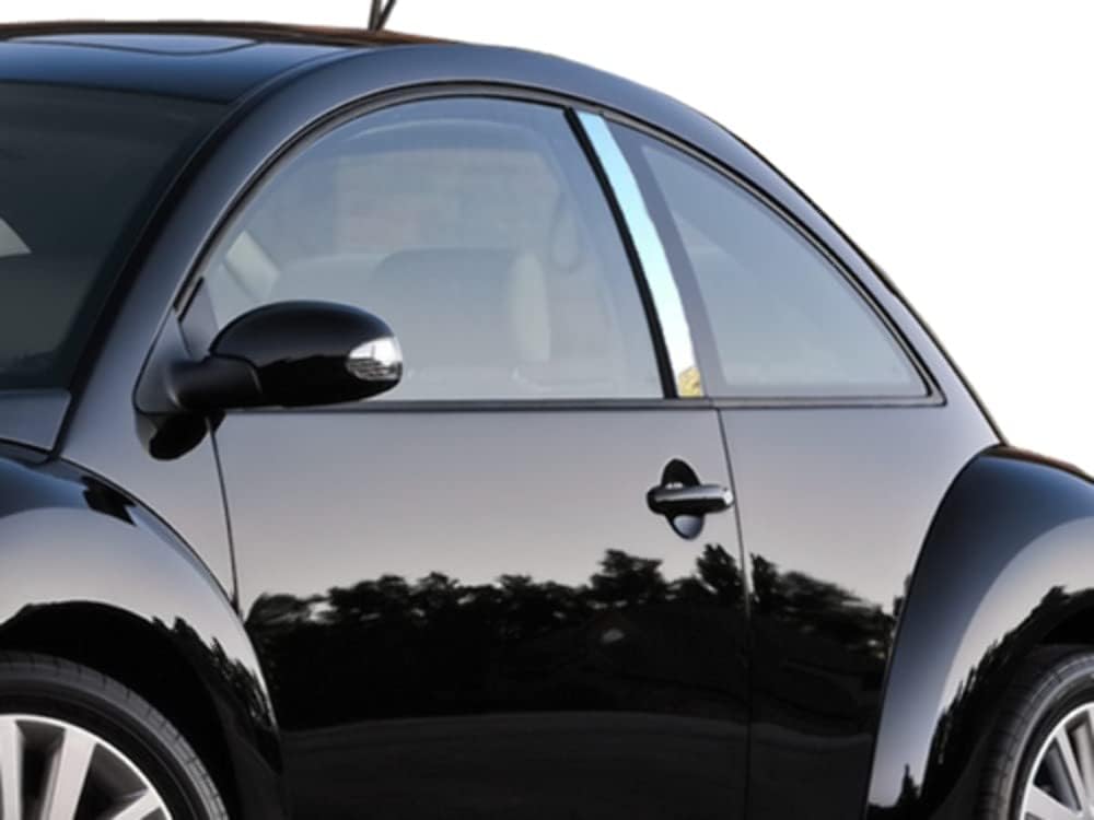 QAA is Compatible with 2000-2010 Volkswagen New Beetle 2 Piece Stainless Pillar Post Trim PP26645