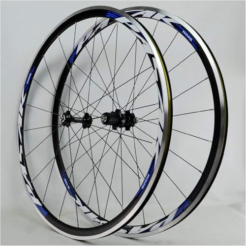 AiWLPTian Juego de Ruedas de Bicicleta de Carreras 700C, llanta, Rueda de Bicicleta, Freno C/V, Cassette de 7-11 velocidades, bujes de rodamiento Sellado, Juego de Ruedas QR 6T.,A