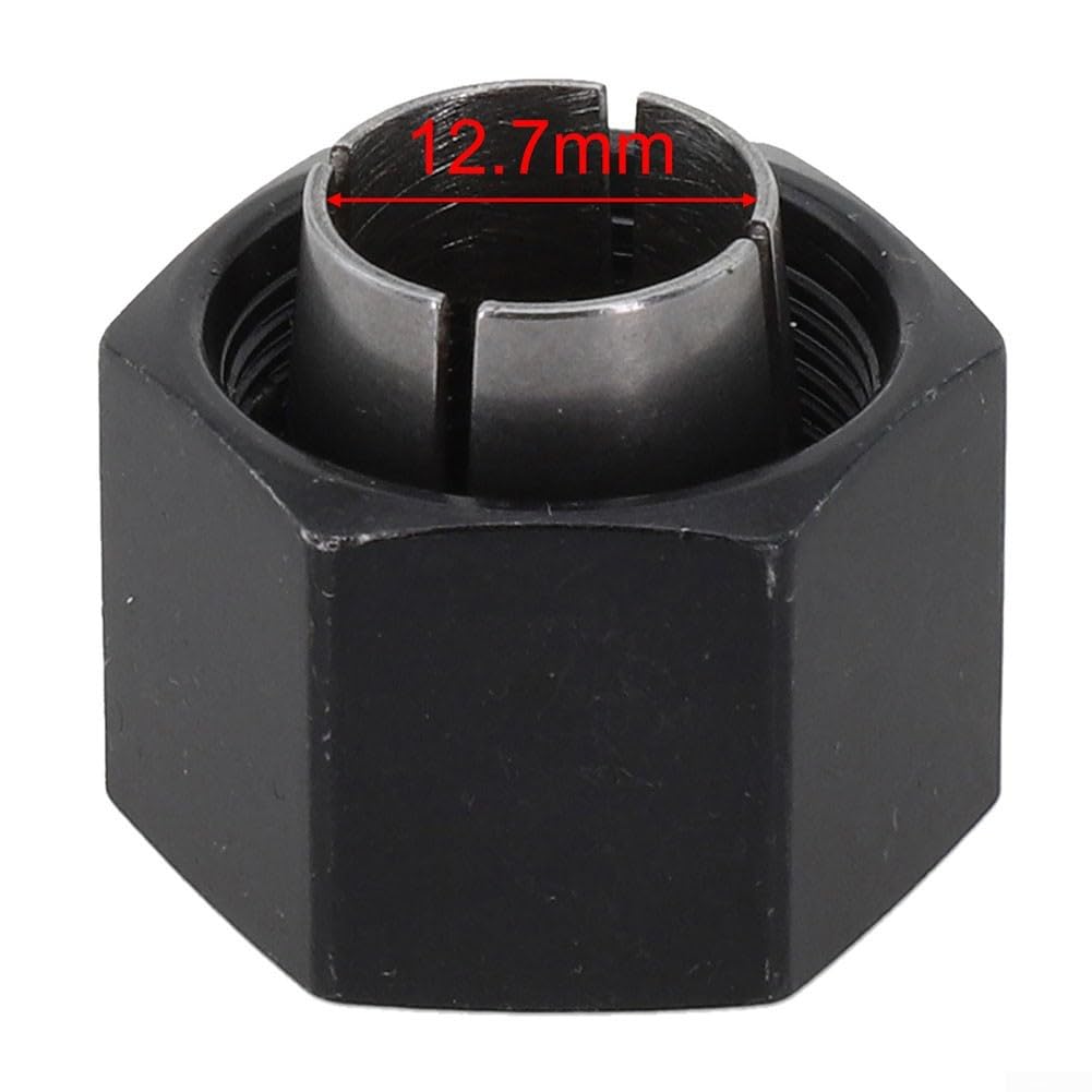 Lot de 3 bagues de serrage et écrous de rechange pour Dewalt Dw621 Dw616Mdpk Dw618DM 1/4" 1/2" 12 mm + manchons adaptateurs 3/8 8 6 mm, métal de haute qualité