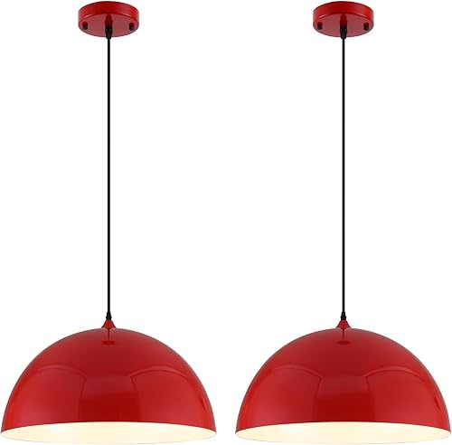 Miniatura 17 de Iluminación colgante de granja para isla de cocina, lámparas colgantes de cúpula negra y dorada, lámpara de techo colgante industrial para comedor,