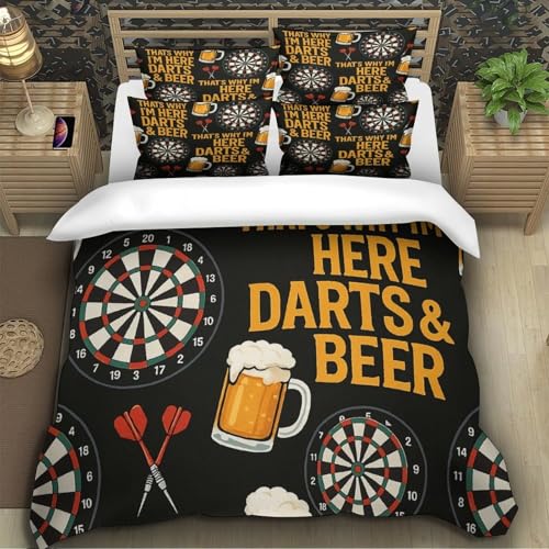 Housse de couette fléchettes hypoallergénique super douce pour lit simple 140x200 - 5