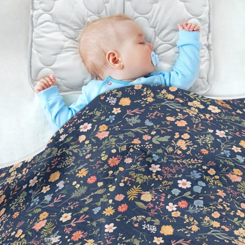 Image of Toddler Blanket for Baby Boy and Girl Soft Multi Use Wrap Swaddle for Infant Toddler Kid Crib Bedding 30X40in Colorful Small Floral Patterns