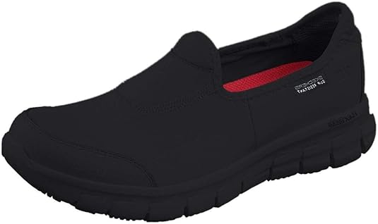 Women's skechers work slip resistant memory foam black Clearance
