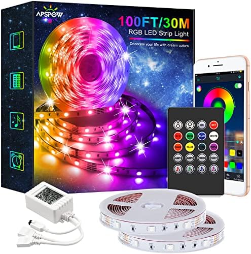 LED Strip Lights - 100FT Led Light Strips, Music Sync Color Changing Led Strip Lights, Bluetooth Led Strip Lights with Remote, 5050 LED Strip Lights for Bedroom,Home Pary and Decoration (100FT)