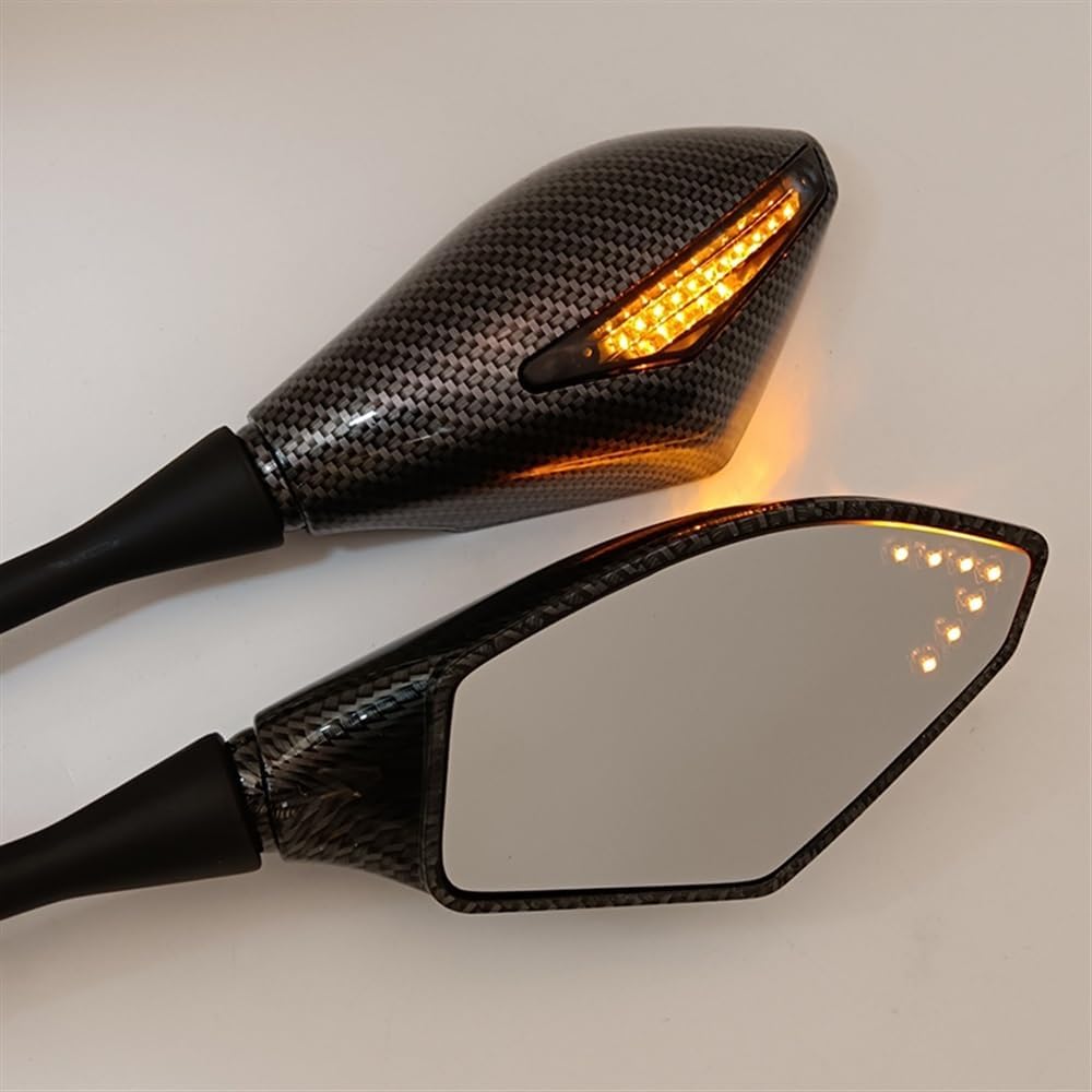 KSHSAA for Kawasaki ZX10R 2004-2005 ZX12R 2000-2006 ZX14/ZZR1400 2006-2011 Universal Motorcycle Turn Signal Light Rear View Side Wing Mirrors Mirrors (Color : Black 1)