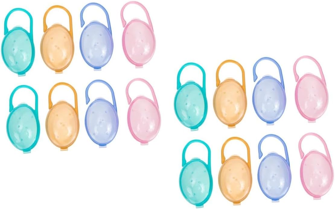 HANABASS 2sets 8pcs Pacifier Carrying Case Portable Pacifier Holder Box for Travel with Smooth Edges Easy to Clean and Store 8pcs*2
