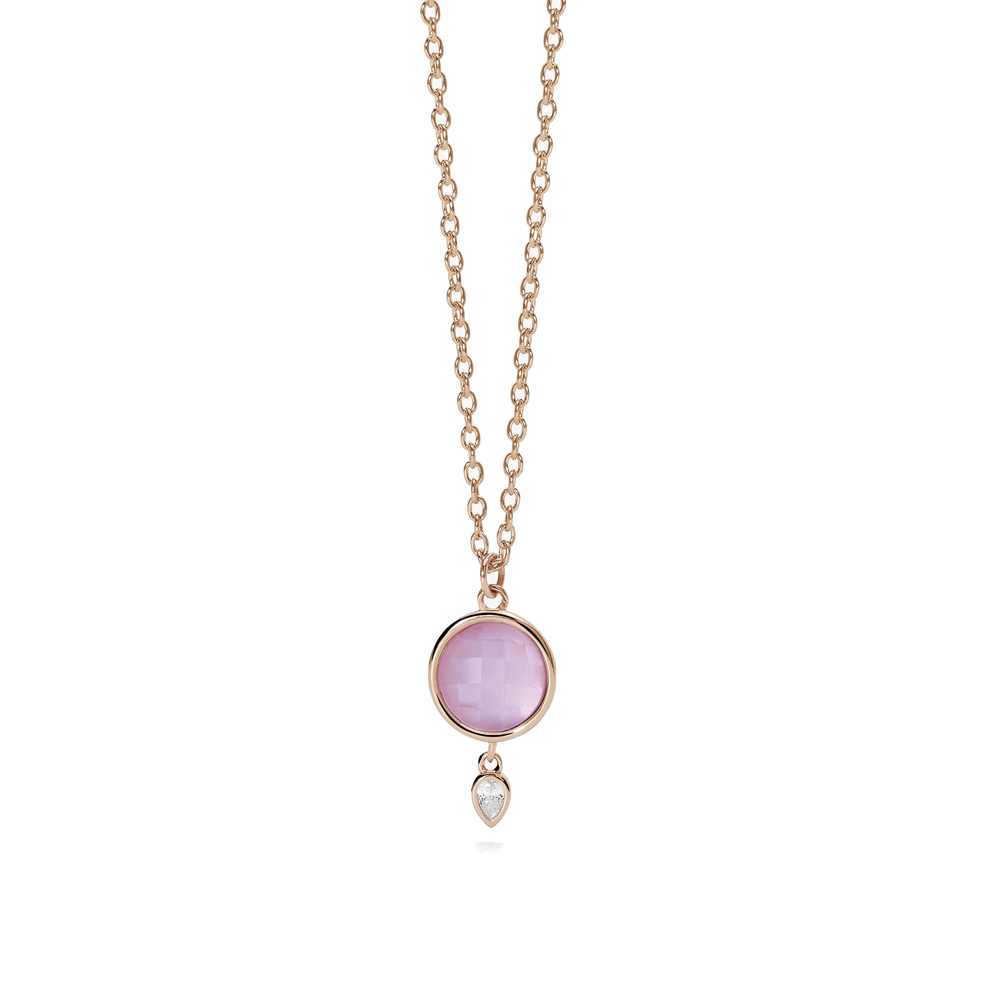 Mabina Gioielli - Collana Donna - Girocollo con giada lavanda e cristallo di rocca - 553536