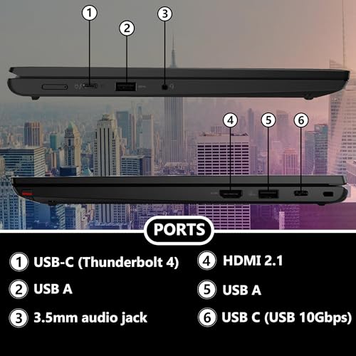 Image of Lenovo ThinkPad L13 Yoga Gen 5 2-in-1 Business Laptop 13.3 inch FHD+ Touchscreen, Intel Ultra 7 165U, 32GB DDR5 RAM, 512GB SSD, Wi-Fi 6E, FHD Webcam, Fingerprint Reader, Backlit KB, Win 11 Pro - Black