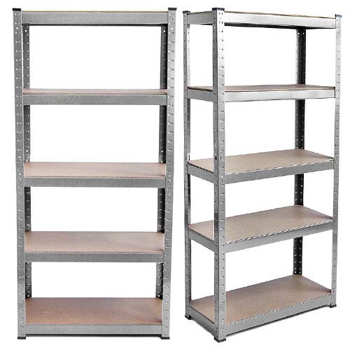 Buy Silver 5 Tier Garage Shelving Unit Heavy Duty Metal Racking