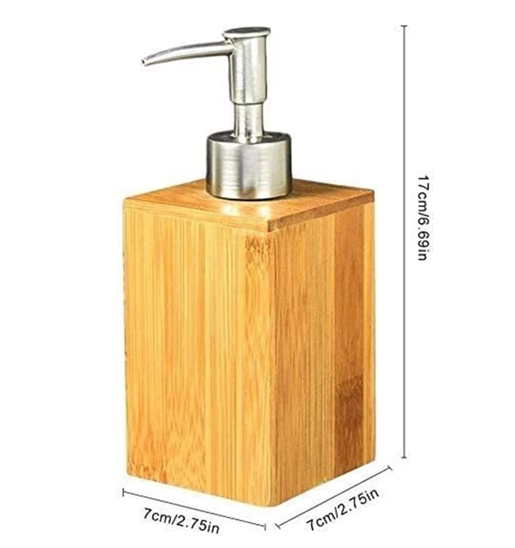 Dozownik mydła, kuchni Dozownik Mydła Bamboo Naturals, Wykonany Z Trwałego Bambusa, Stylowy Dodatek Do Zlewu łazienkowe dozowniki