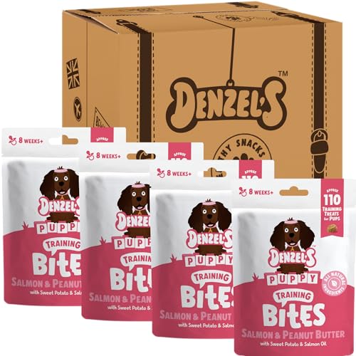 Denzels All Natural Puppy Treats - Training Bites - Salmon & Peanut Butter (4 x 100g)