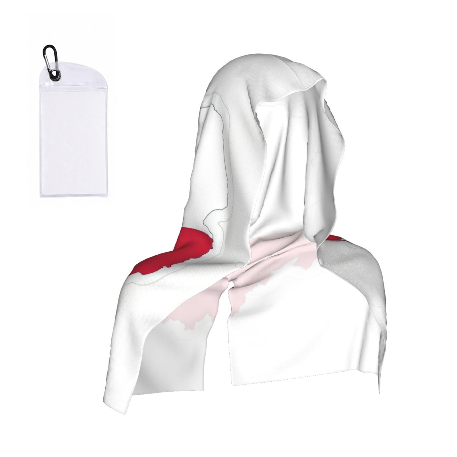 DUWAA Polish Flag Map Print Cooling Hooded Sports Towel, 30×60cm Quick Drying Summer Cool Head Wrap For Neck And Face