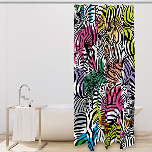Rideau de douche zèbre imperméable 183x183 cm pour salle de bain