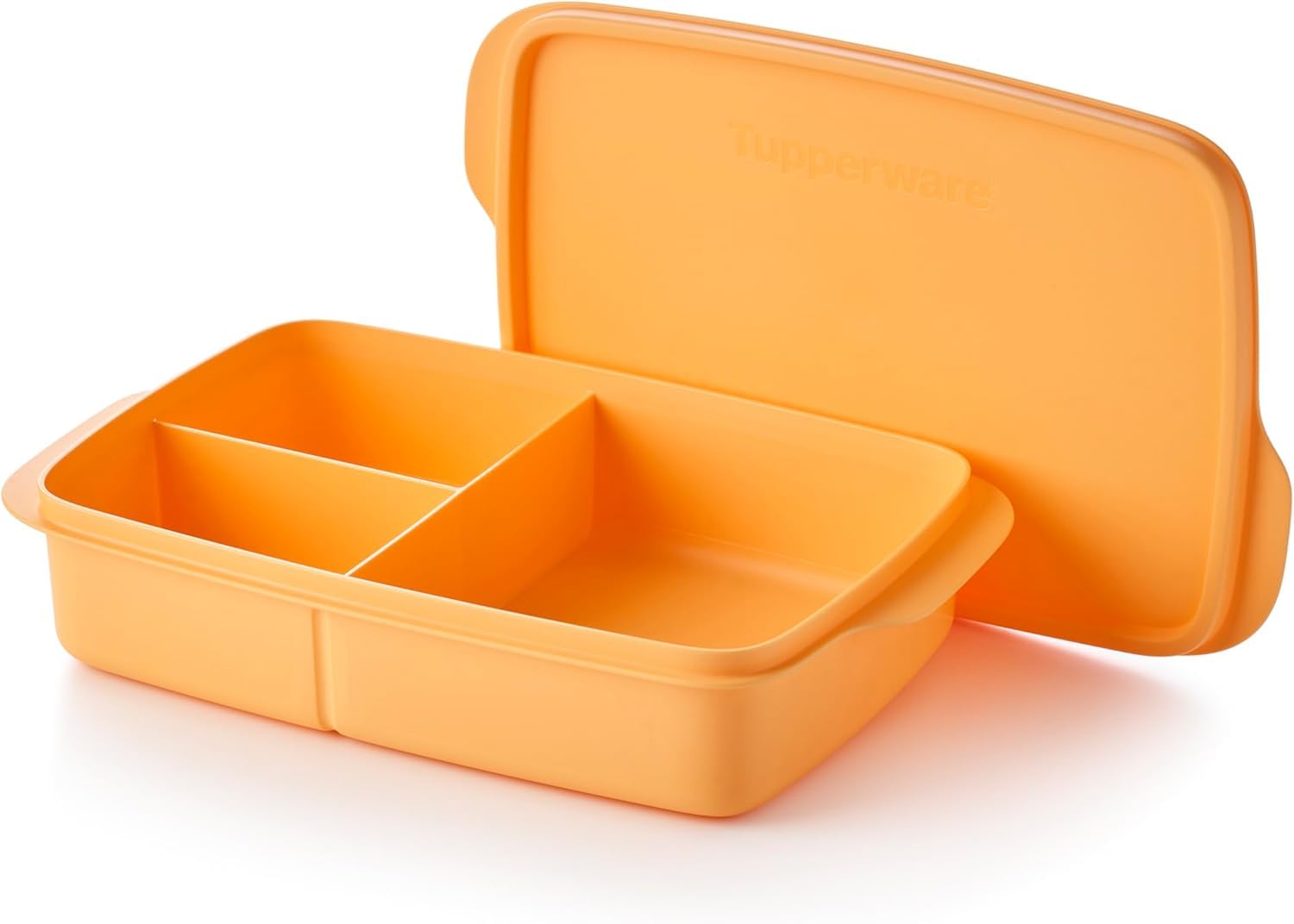 Tupperware Click to Go Stack and Click 1,5 L con Manico Lunch Box Set Arancione Bianco