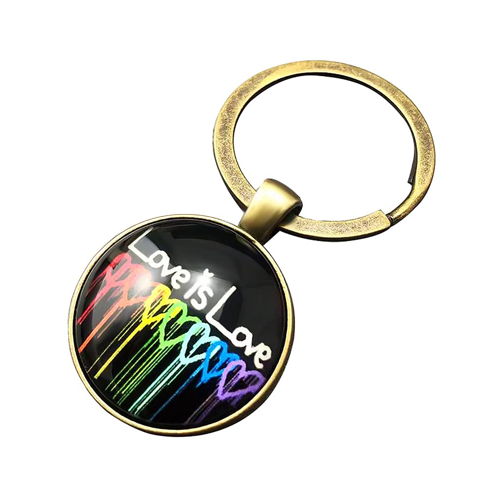 AMOR SPES LGBT Keychain Gay Pride Gifts Rainbow Key Chain Key Holder Key Ring Love is Love