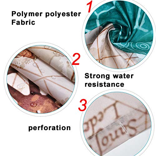 Sea Turtle Shower Curtain Sets With Non-Slip Rugs, Toilet Lid Cover And Bath Mat, Nautical Ocean Shower Curtains With 12 Hook S, Durable Waterproof Bath Curtain #TOP6