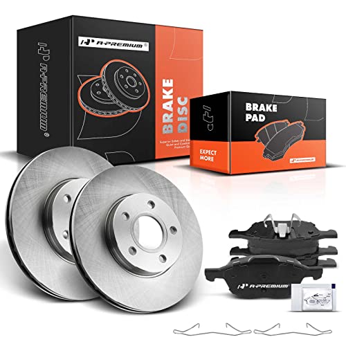A-Premium 10.94 inch (278mm) Front Vented Disc Brake Rotors + Ceramic Pads Kit Compatible with Select Volvo and Ford Models - Focus 2012-2018, C30 2012-2013, S40 2004-2011, 6-PC Set by A-Premium - Used condition - US$72.22