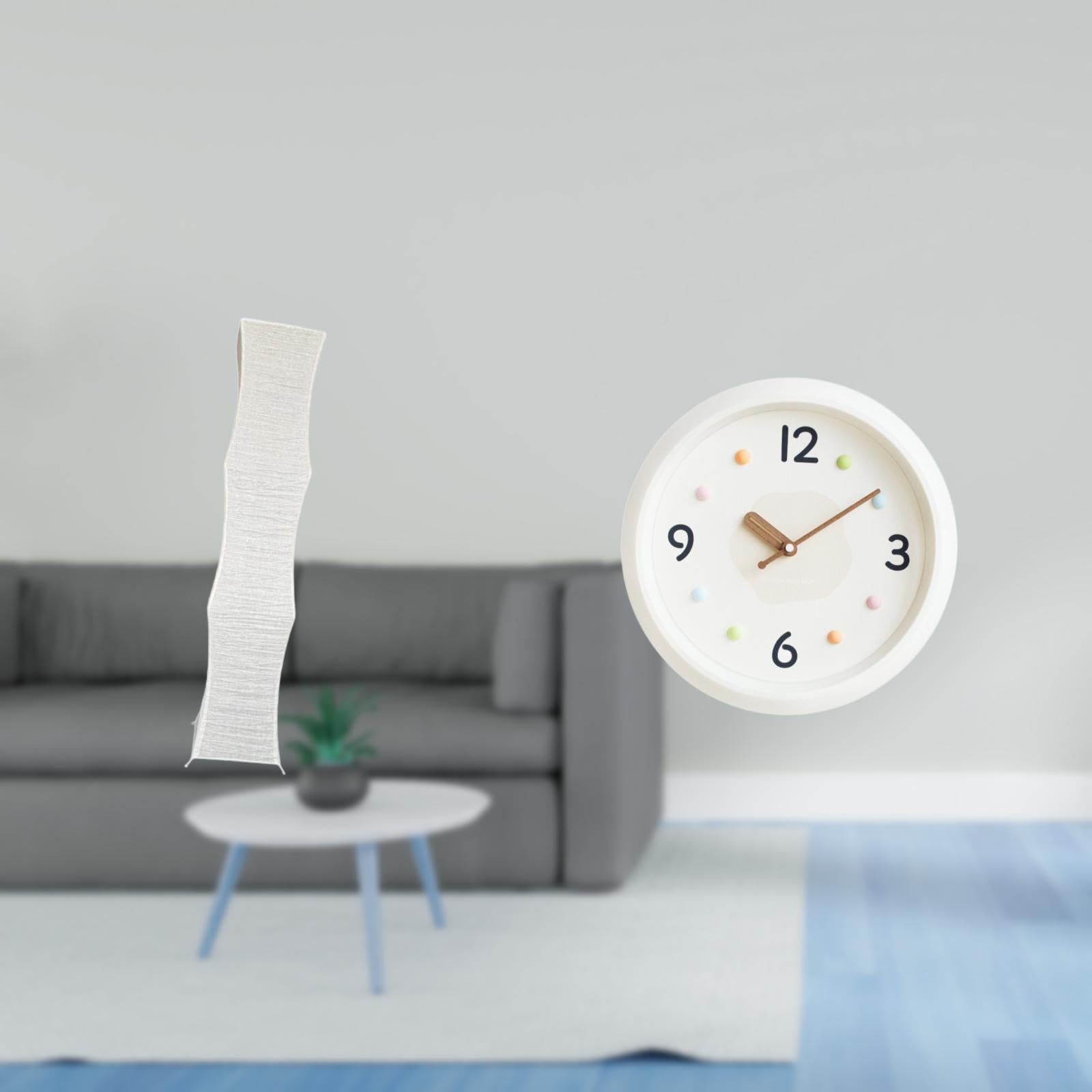 Enakshi® Modern Living Room Lamp Shade with Quiet Large Numerals Wall Clock Decorative Standing Light Cover for Home Office Study Room Decor-image-28