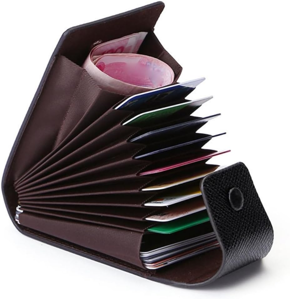 2pcs Men Multifunction Storage Bag Pu Card Case Business Card Organizer Buckle