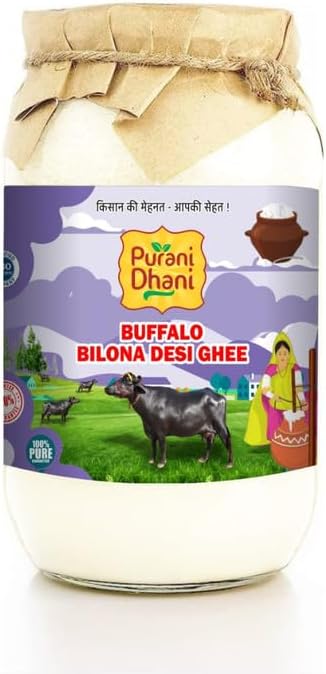 Purani Dhani Premium Buffalo Ghee 500 ml Pure Authentic Ghee Homemade Organic and Fresh Ghee | Prepared Using Traditional Method | Pure, Natural & Healthy
