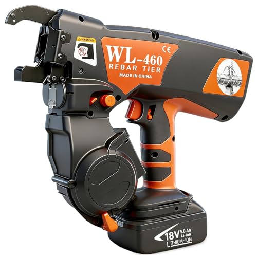 SDLOOL Automatic Double Wire Rebar Tying Machine Rebar Tier Gun up to #7 x #7 with 19ga(1.0mm) Wire 2 x 18V 5000mAh Battery Handheld Double Wire Rebar Tying Tools