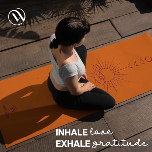 Image of Wiselife tpe Printed 6MM Yoga Mat + Yoga Strap For Men, Women, Kids|Anti-Slip Extra thick, long & Wide Exercise Sports Mat For Workout, Fitness, Yoga, Gym, Home & Pilates (Eclipse)