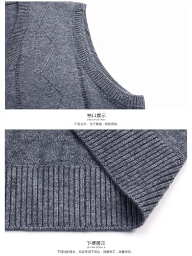 Dcvmvmn Men's Knitted Sweater Fashion Autumn Wool Sweater Vest Jacquard Business Casual V-Neck Tank Tops4