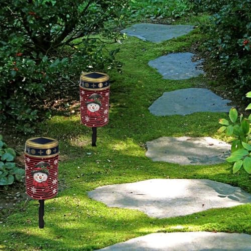 Image of Christmas Light for Prayer Cemetery Solar Lights for Grave Cemetery Cute Snowman Solar Power Light Eternal Lights 2 Pcs Christmas Decorations