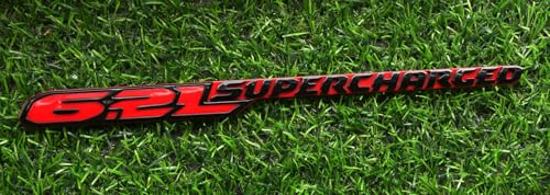 Image of 1pc New 6.2L Supercharged Hood Emblem Nameplate 3D Badge Replacement for 2021-2024 TRX 6.2L 68444262AB (Redline)
