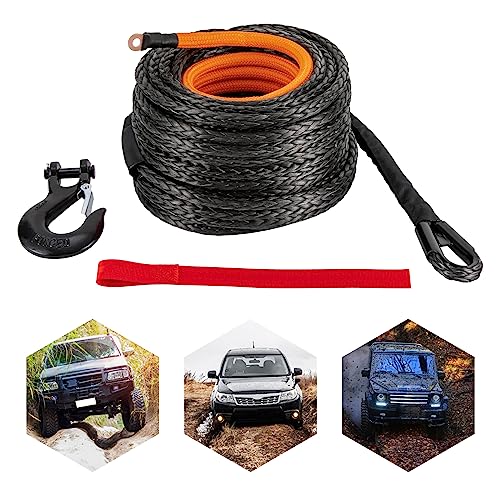 Synthetic Winch Rope with Hook - 1/2