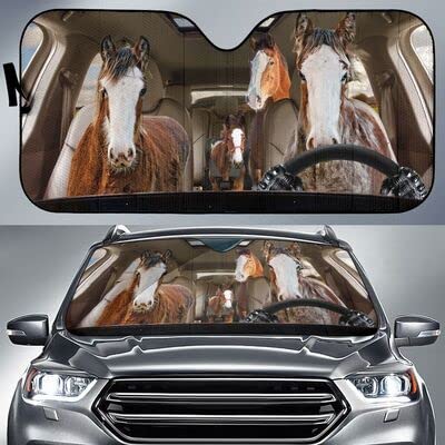 Pare-soleil avant pliable pour voiture et SUV motif cheval