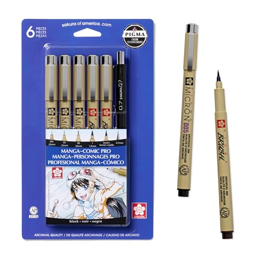 SAKURA Pigma Micron Manga Comic Pro Fineliner Pens - Archival