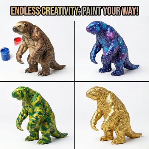 Image of Unscroo DIY 3D Model Painting Kits - Dinosaurs, Ice Age Animals & Unicorns - 3D Printed Art & Craft Hobby Gift for Kids, Teens & Adults - Return Gift Sets (Giant Sloth Single)