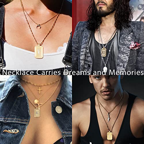 Men's Initial Pendant Necklace 18K A-Z Zirconia Unisex Christmas Gift with Box3