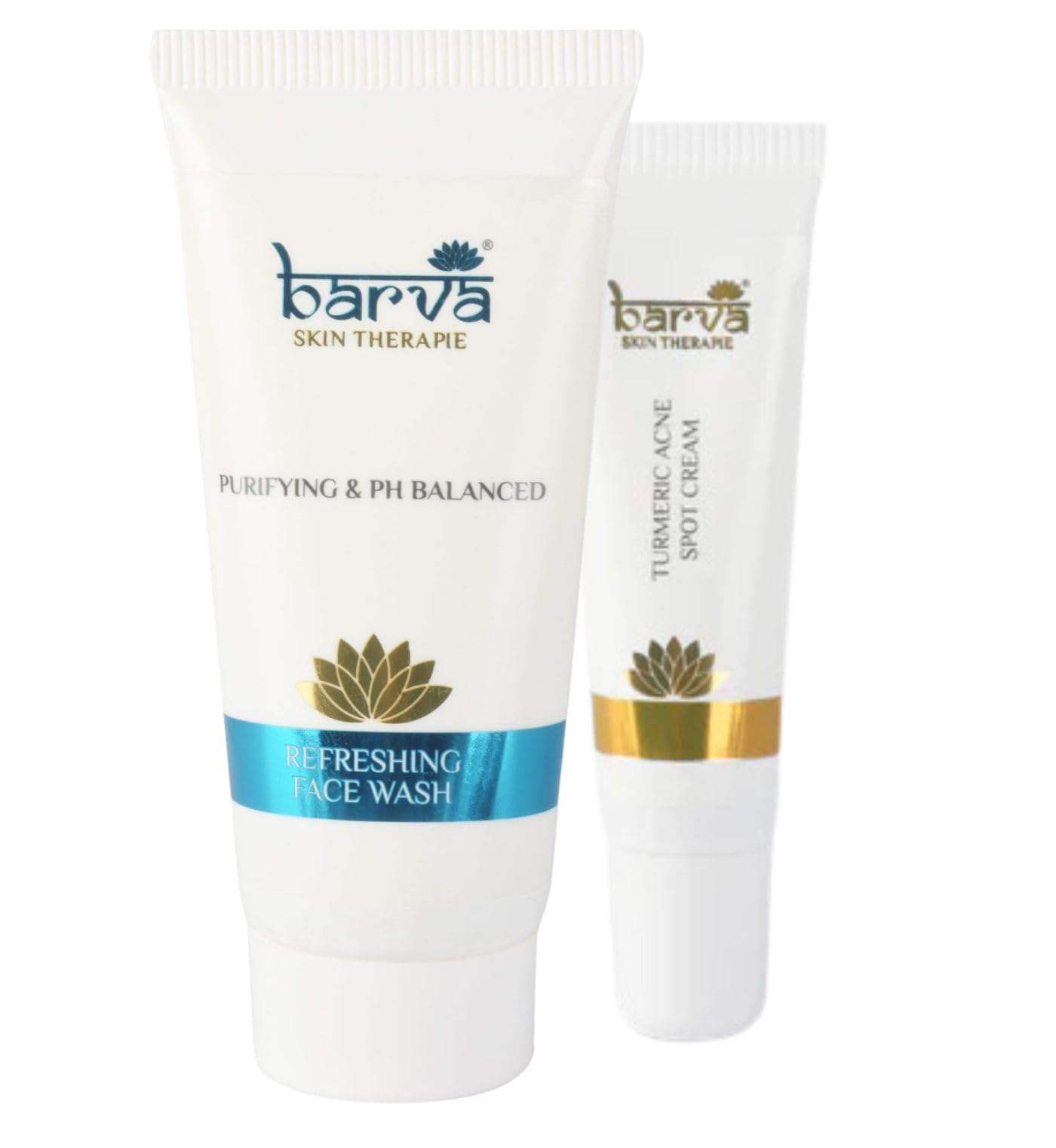 BarvaNeem & Pepperment Facewash & Turmeric Spot Acne Cream - Combo Pack