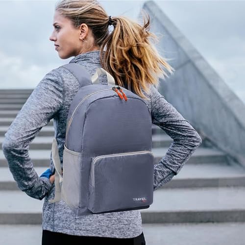 Mochila ligera y plegable para senderismo gris miniatura 1