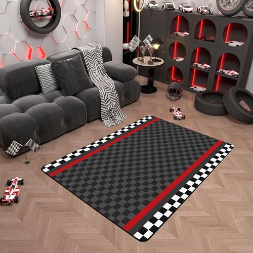 Racing Car Track Area Rug