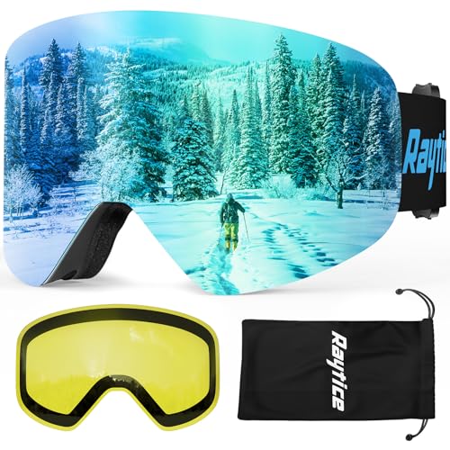 RAYTICE OTG Ski Goggles for Men Women, 100% UV400 Protection Snow...