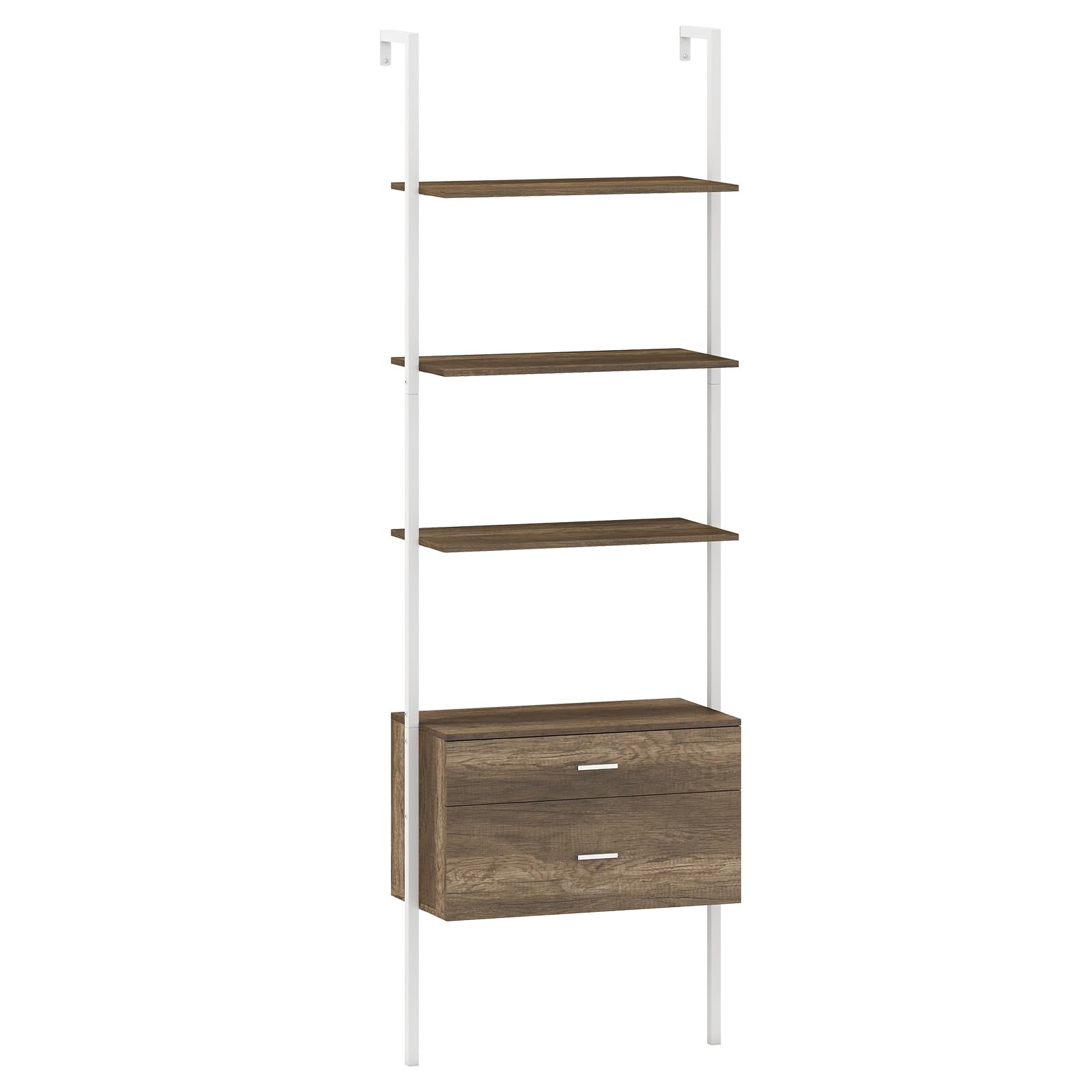 Libreria A Scala 5 Ripiani RELAX4LIFE – Scaffale Salvaspazio In Metallo E Legno, 43x30x178 Cm, Portata 15kg Per Ripiano, Perfetto Per Soggiorno, Camera E Ufficio