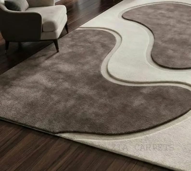 Image of zia carpets Hand Tufted Woollen Modern Collection Bedroom & Living Room Carpet Size 9 X 12 Feet