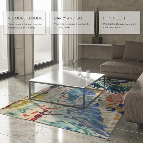 Tapis Antidérapant Henri Matisse 160x230cm Lavable Orange Résistant aux Taches de Cuisine - 4