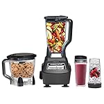 Ninja Blender, Mega Kitchen System, 1500W, 4 Functions for Smoothies, Processing, Dough, Drinks & More, with 72 Blender Pitcher, 64 Processor Bowl, 2 Nutri Cups + Lids, Black, BL770