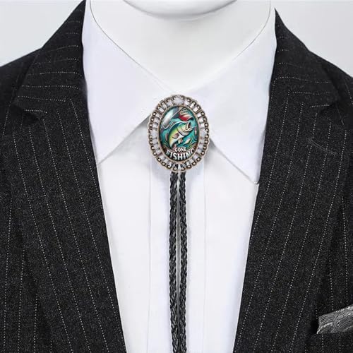 Image of Jeilwiy Bolo Tie for Men Western Cowboy Gothic Bolo Tie Necklace Halloween | Glow in Dark Bolo Tie for Men Women, 3D Halloween Bolo Tie, Gothic Western Ties, String Ties for Men Rodeo Leather Necktie