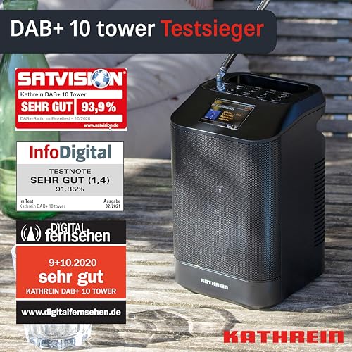 Kathrein DAB+ 10 Tower - Modernes und tragbares FM-/DAB+/Internetradio | DAB Plus Radio | Digitalradio DAB+ & UKW, Internetradio | WLAN Radio mit Bluetooth für Streaming, Aux 3,5mm – Bild 3