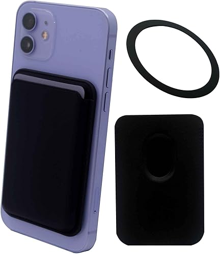 Cartera magnética para tarjetas con anillo para MagSafe iPhone 141312 Mini Plus y Pro Max, funda de cuero resistente y segura para teléfono celular