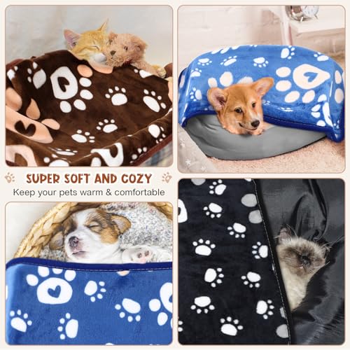 Peryiter-6-Pcs-Dog-Blankets-Fluffy-Fleece-Pet-Blanket-Soft-Fleece-Dog-Blanket-Cover-Warm-Sleep-Mat-for-Bed-Couch-Paw-and-Heart-Print-Washable-Puppy-Cat-Blanket-Throw-Mat-for-Dog-Kitten-Small-Animals